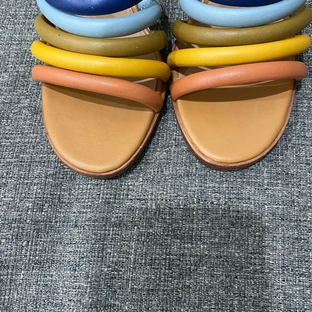 MadeWell Addie High Heel Mule Rainbow Sandals Women Size 6.5